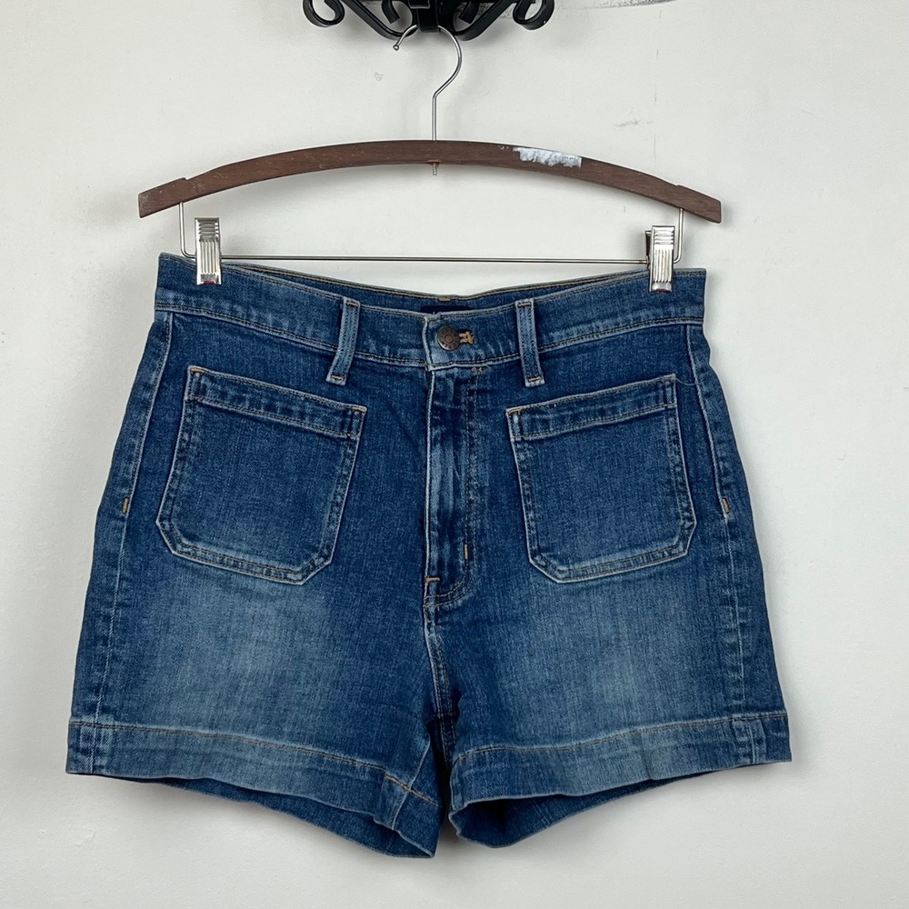 J.Crew Patch Pocket Denim Shorts 28 Blue Utility Wear Heritage Coastal AY434